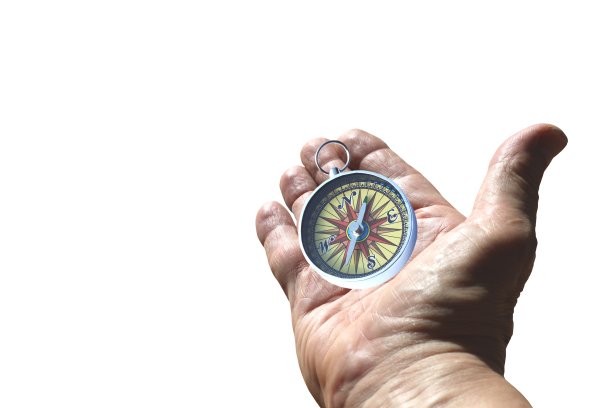 手持圆规孤立在白色背景上图片下载