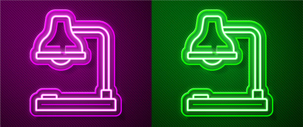 发光的霓虹灯线台灯图标隔离图片下载