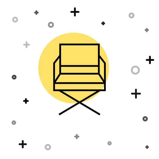 黑线导演电影椅子图标孤立上图片下载