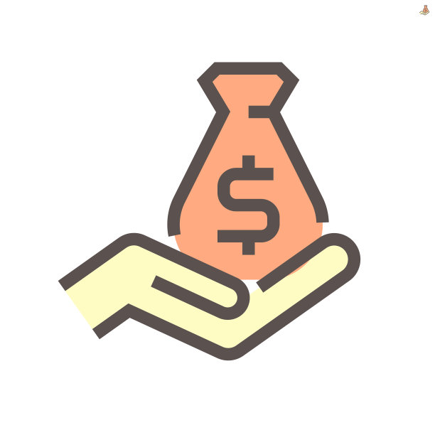 钱袋和手的图标为金融图形图片下载