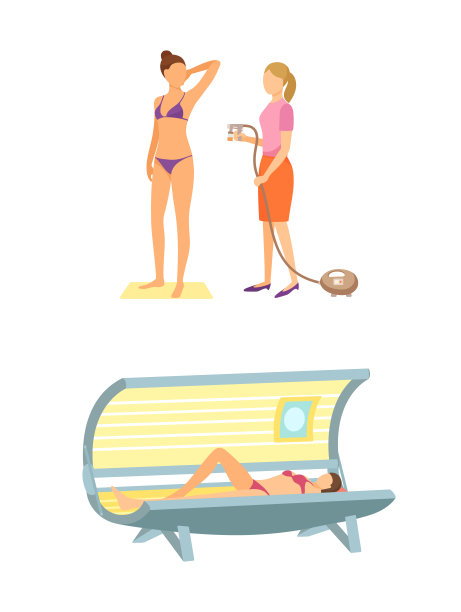 SPA沙龙日光浴室美黑程序图标矢量素材图片下载