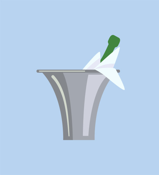 冰隔离金属容器中的香槟图片下载