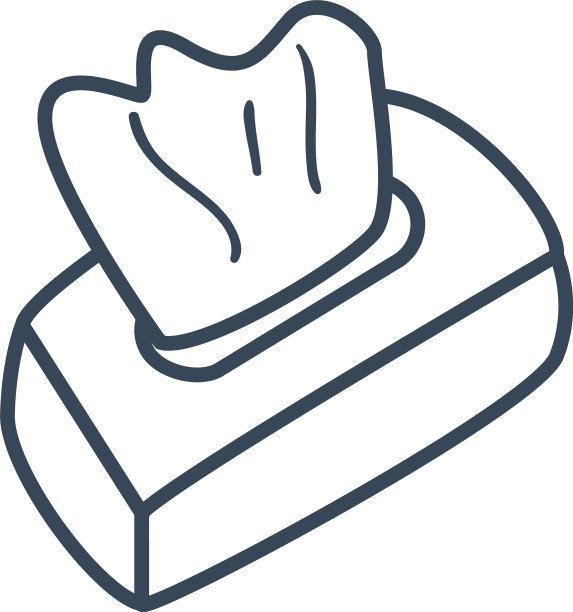 纸巾盒线条风格图标设计图片下载