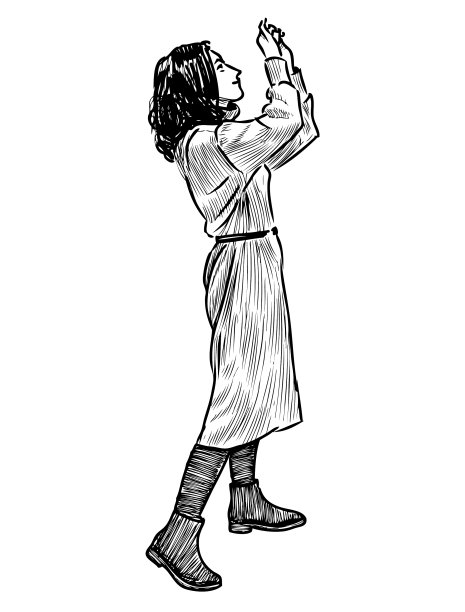 写意绘画少女摄影上图片下载