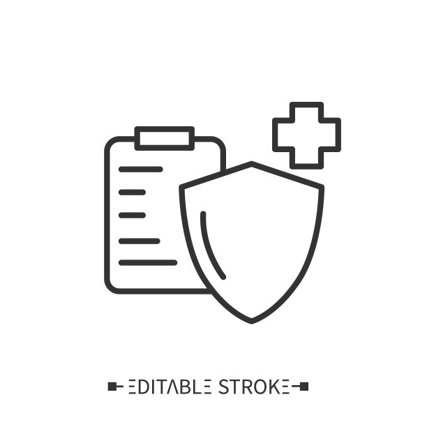 医疗保险线图标。健康保护。医疗服务。可编辑的矢量图图片下载