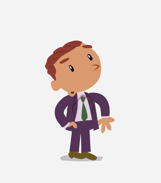 卡通人物的商人看起来带着怀疑和有点惊讶图片下载