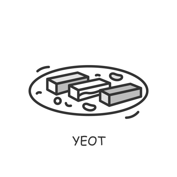 Yeot行图标。用蒸糯米、红薯和玉米做成的韩国糖果。可编辑的矢量图图片下载