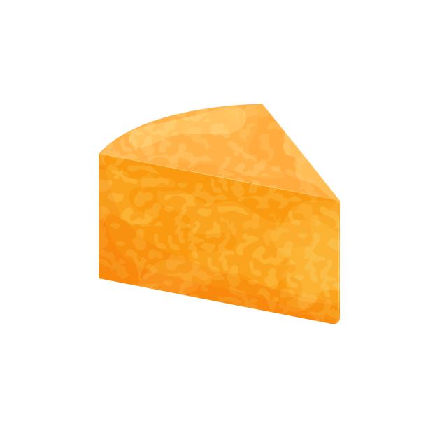 一块科尔比杰克奶酪，细节明亮孤立在白色背景。食物，美食家在平面风格。部分,三角形的形状。矢量图图片下载