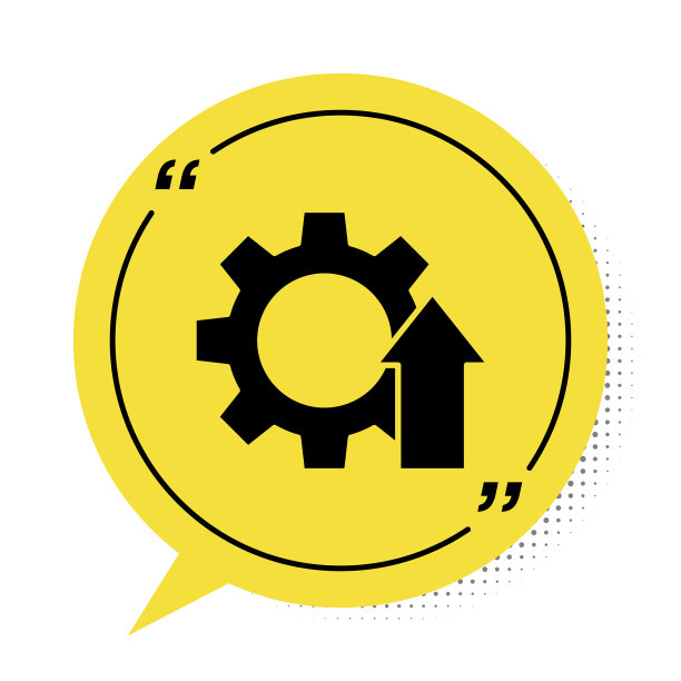 黑箭成长齿轮业务图标孤立上图片下载