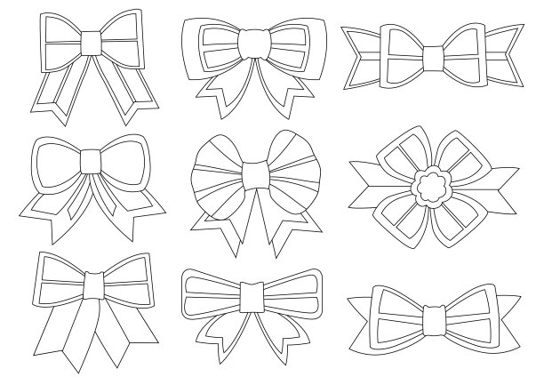 弓线设计黑白在白色背景上的插图矢量图片下载