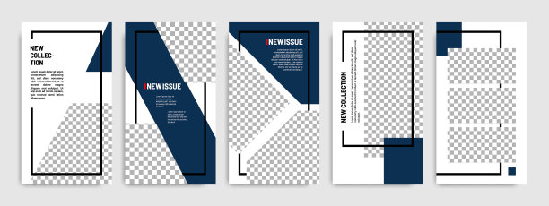 最小的社交媒体故事/故事模板布局横幅在白蓝色的背景色图片下载