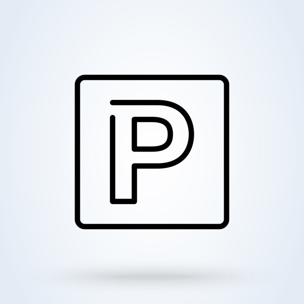 汽车停车标志线图标或标志。停车场概念。街道标志，道路标志矢量线性插图。图片下载