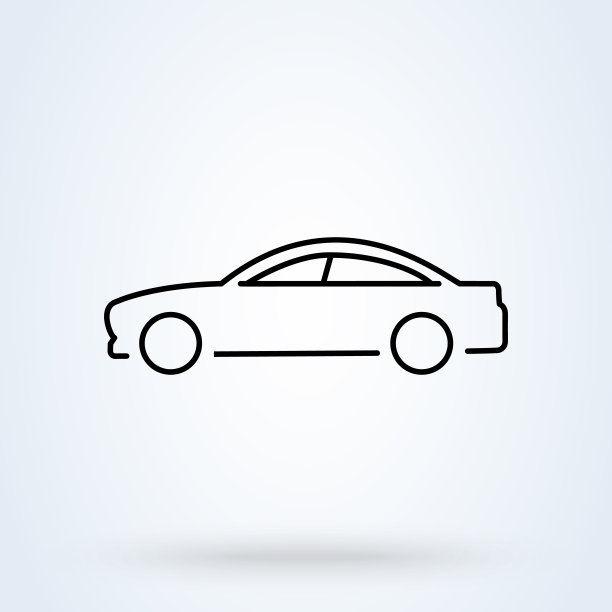 侧车标志线图标或标志。通用汽车的概念。向量线性插图。图片下载