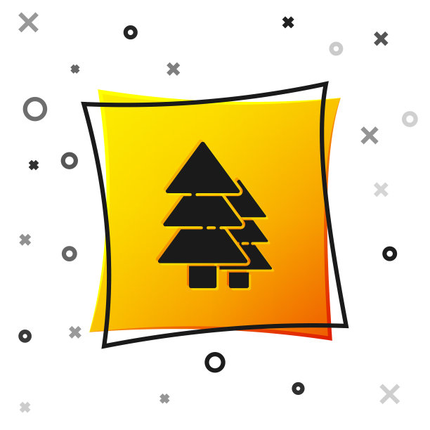 黑树图标孤立在白色背景图片下载