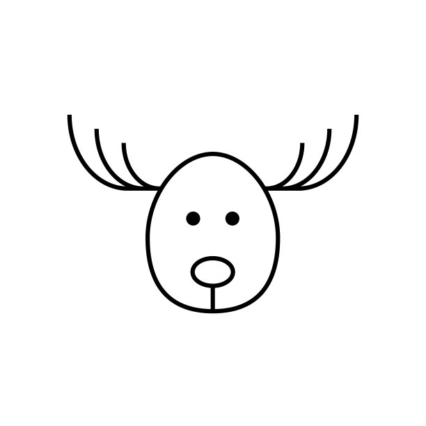 鹿图标线条风格简约设计图片下载