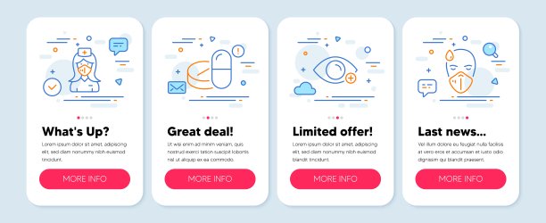 医疗保健图标集，如远视、医疗药物、护士符号。病人线图标。向量图片下载