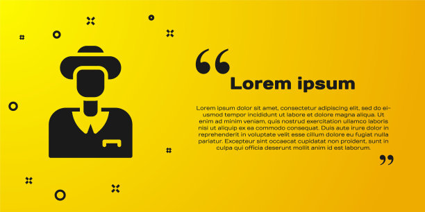 黑色旅游图标孤立在黄色背景上。旅游、度假、旅游理念。向量图片下载