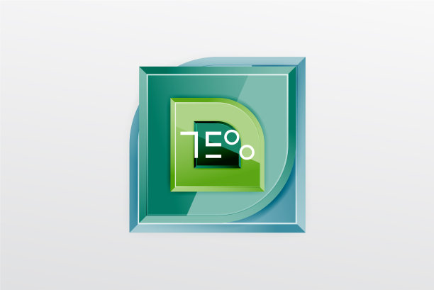 光滑的玻璃方块与圆形元素几何图片下载