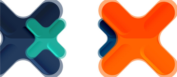 光滑的多色塑料风格交叉图片下载