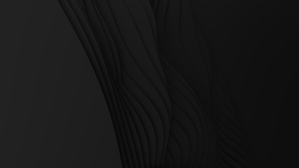 剪纸抽象背景。3D干净的暗雕艺术。纸工艺黑浪。商业演示的极简现代设计图片下载