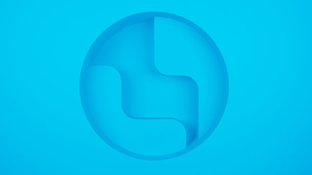 3d渲染与圆和元素在墙上图片下载