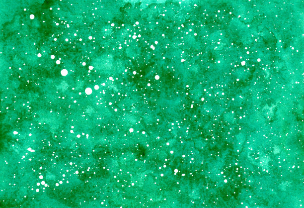 抽象水彩纹理背景。梦幻的绿色夜空和星星。手绘插图。银河画，宇宙纹理。占星术的主题。美丽而浪漫的空间。颜色溅图片下载