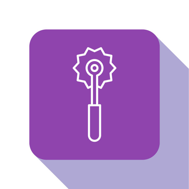 白线披萨刀图标孤立在白色图片下载