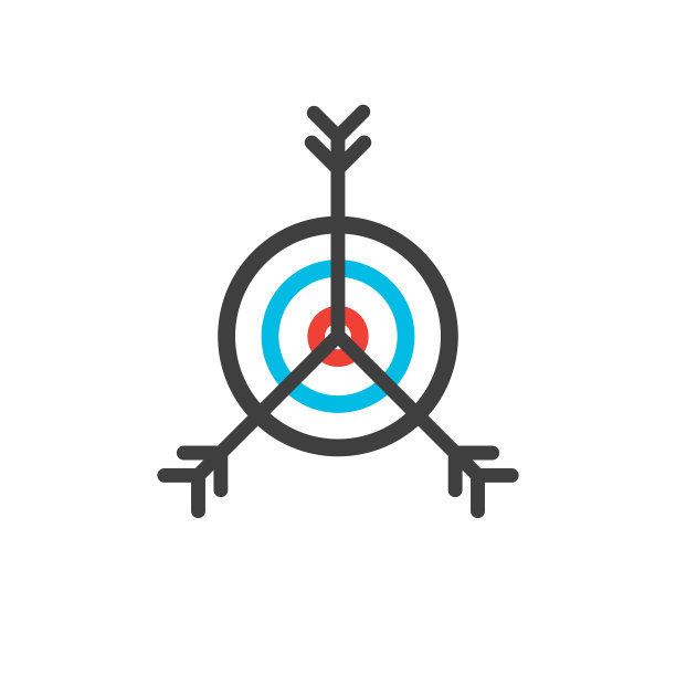 箭矢目标与箭头在牛眼图标图片下载