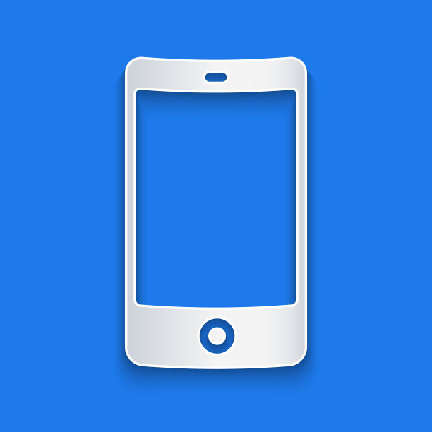 剪纸智能手机手机图标孤立图片下载