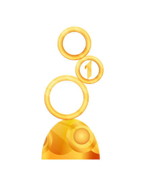 奖品或奖杯。冠军体育奖上的第一名，获胜者奖杯金杯插图。最好的竞争成就。戒指形状的奖项图片下载