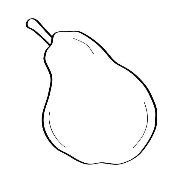 梨。手绘涂鸦图标。矢量黑白插图孤立在白色背景。贺卡、海报、贴片、衣服印花、徽章等装饰品。图片下载