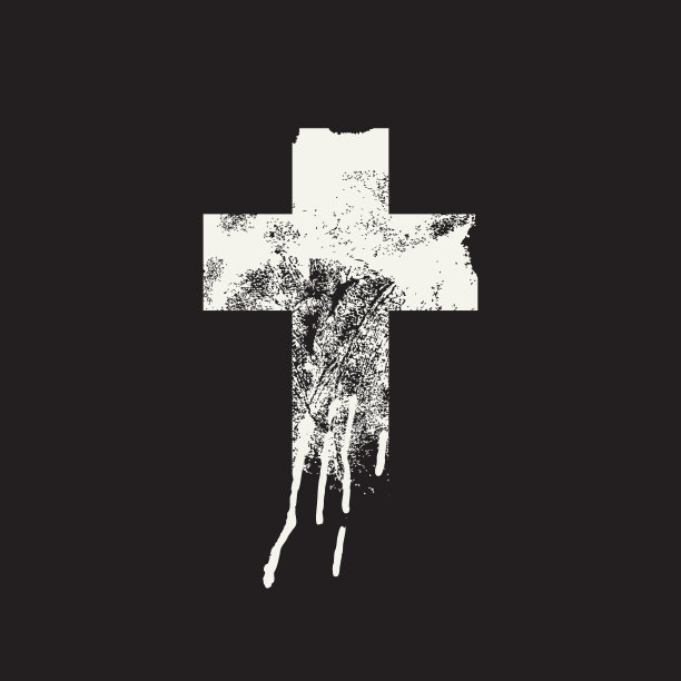 抽象的基督教十字架在黑色的背景上图片下载