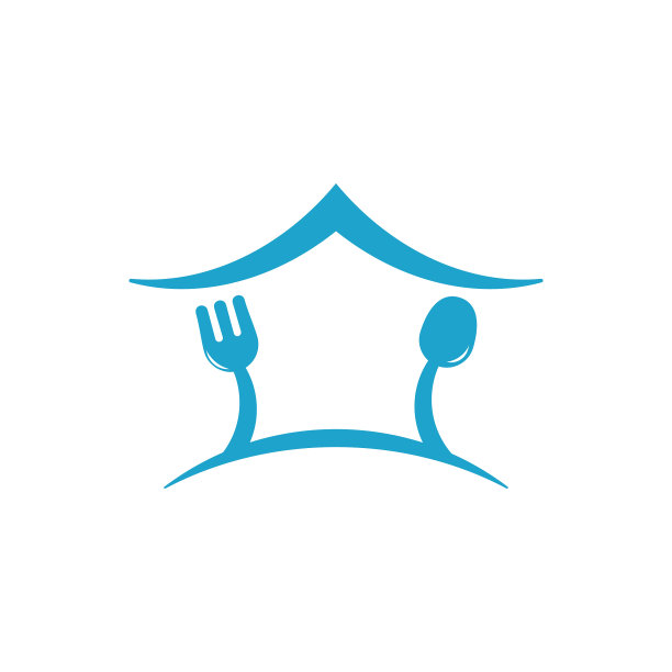 家居餐馆的勺子和叉子简约标志图片下载