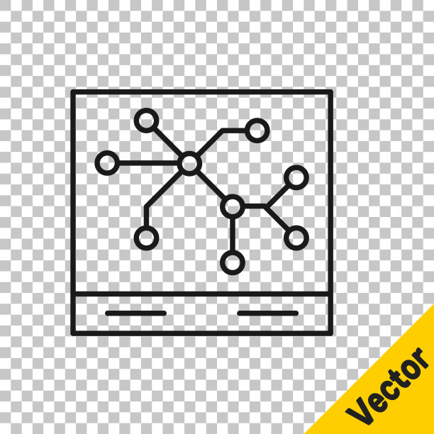 黑线铁路地图图标孤立在透明的背景。向量图片下载