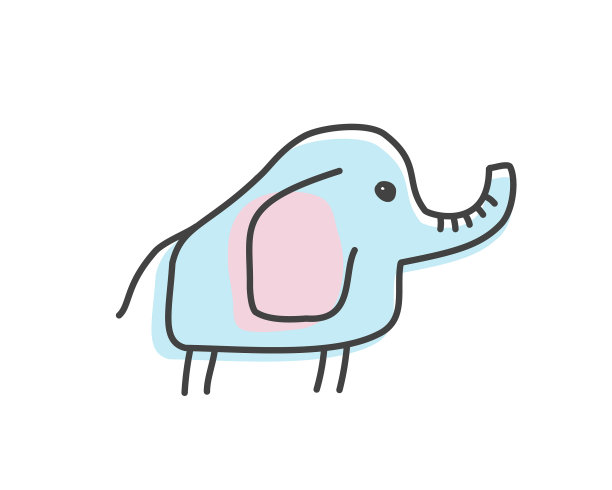 可爱的大象doodle孤立图片下载