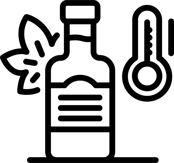 酒瓶酒和温度计的图标轮廓风格图片下载