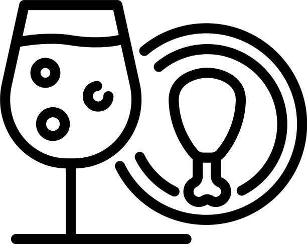 香槟酒杯和大腿图标轮廓风格图片下载