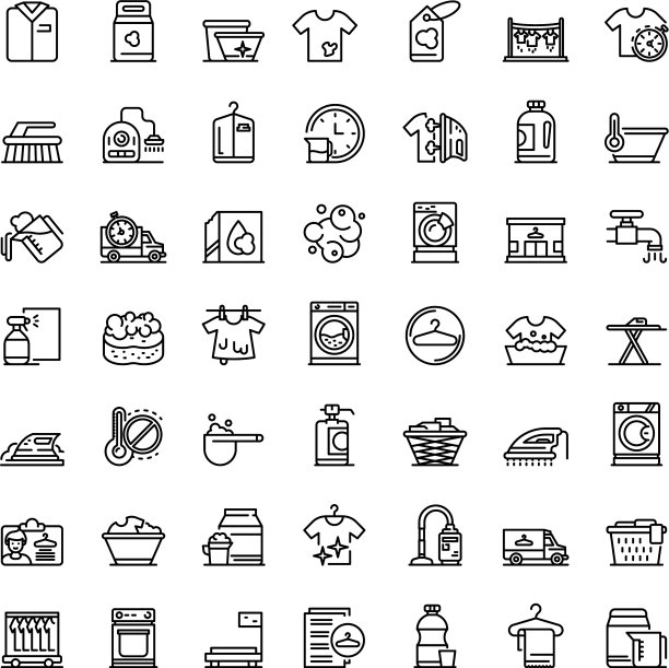 干洗图标设置轮廓风格图片下载