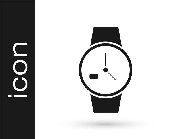 灰色手表图标孤立在白色背景图片下载