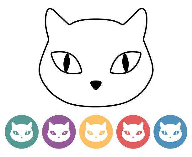 猫头图标套装图片下载