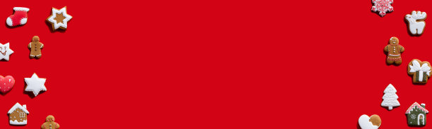 红色新年广告背景饼干框图片下载