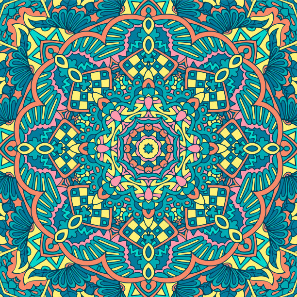 曼荼罗涂鸦线条装饰背景图片下载