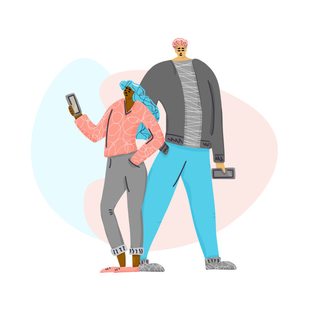 青年成人角色孤立矢量平面设计图片下载