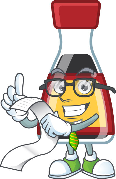 一个有趣的卡通吉祥物说亚洲酱和菜单图片下载