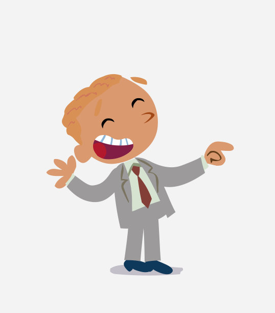 卡通人物商人一边指着一边笑图片下载