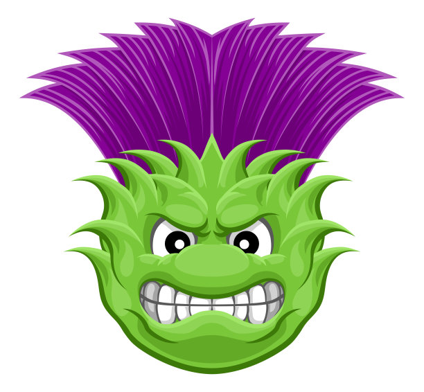 蓟植物花意味着体育卡通吉祥物图片下载