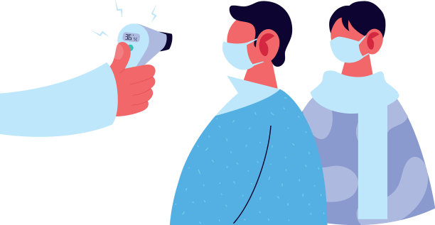 手拿温度计的人拿枪检查图片下载