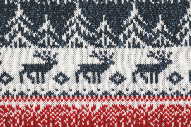 针织面料与北欧几何装饰图片下载