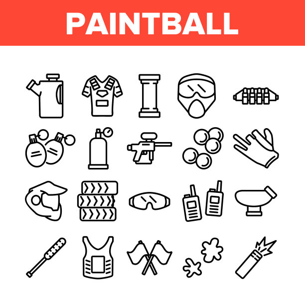 彩弹球游戏工具收集图标集图片下载