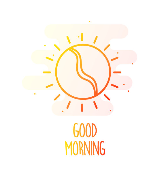 太阳以咖啡豆的形式呈现出线形的颜色。向量图片下载